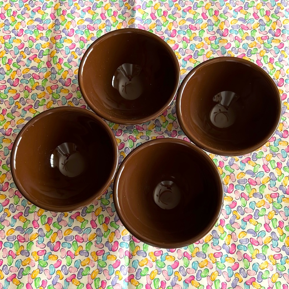 Longaberger Set of 4 Chocolate Ice Cream Dishes